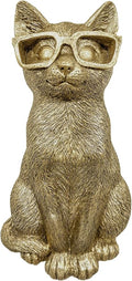 GUSFREUD Gold Animal Heads Sculptures Wall Art - Resin Faux Cat for Home Wall Decor, Cat Wall Hanging Decoration for Living Room, Bedroom & Kitchen, Unique Gift Idea