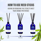 Xcleen Reed Diffuser, Fresh Bamboo Scented Diffuser with Sticks, Home Fragrance Aromatherapy Oil Diffuser for Bathroom Office Decor