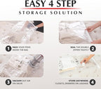 GENIE SPACE Premium Vacuum Storage Bags for Clothes, Bedding and Travel, Medium Size 27x20 Inches, Airtight, Odor-Proof and Reusable Space Saver Bags with Double Zipper Seal, 2-Pack