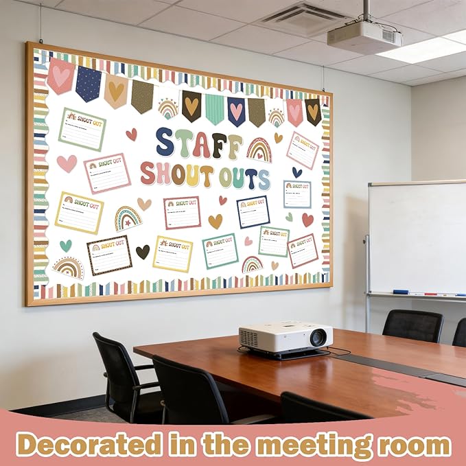 Employee Recognition Bulletin Board Decor - 20 Paper Cutouts Expressing Appreciation and Acknowledgment, Perfect for School, Classroom, and Office Wall Decor (Bohemia)