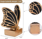 Vintage Brass Butterfly Bookends,Resin Book Ends for Shelves,Heavy Duty Decorative Bookends,Creative Book Stopper Holder Decor for Desk Home Office,Shelf Decoration,Gifts for Mother's Day