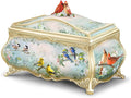 The Bradford Exchange Songbird Serenade Music Box, Joe Hautman Cardinal Art, 22K Gold Accents, Porcelain