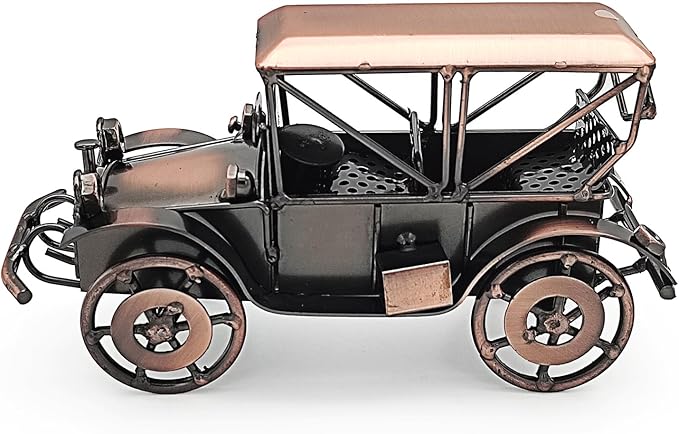 Tipmant Antique Vintage Car Model Metal Wall Home Office Decoration Table Wall Room Decor Ornaments Handmade Handicrafted Collections Collectible Vehicle Gifts