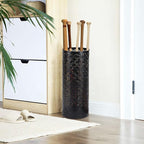 Metal Round Umbrella Stand Rack,Free Standing Umbrella Holder Bin, Canes Walking Sticks Holder for Entryway, Home, Office (Round)