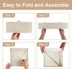 Drawer Organizer Clothes & Dresser Organizers - 12 Pack Foldable Drawer Dividers, Baby Clothes Organizer & Nursery Storage for Sock, Underwear, Bra, Belt, Closet and Dresser Drawer Organizers (Beige)