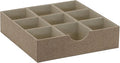 Household Essentials Brown 723-1 Deep 9 Section Drawer Organizer Box for Storage | 12 in x 12 in 3.13