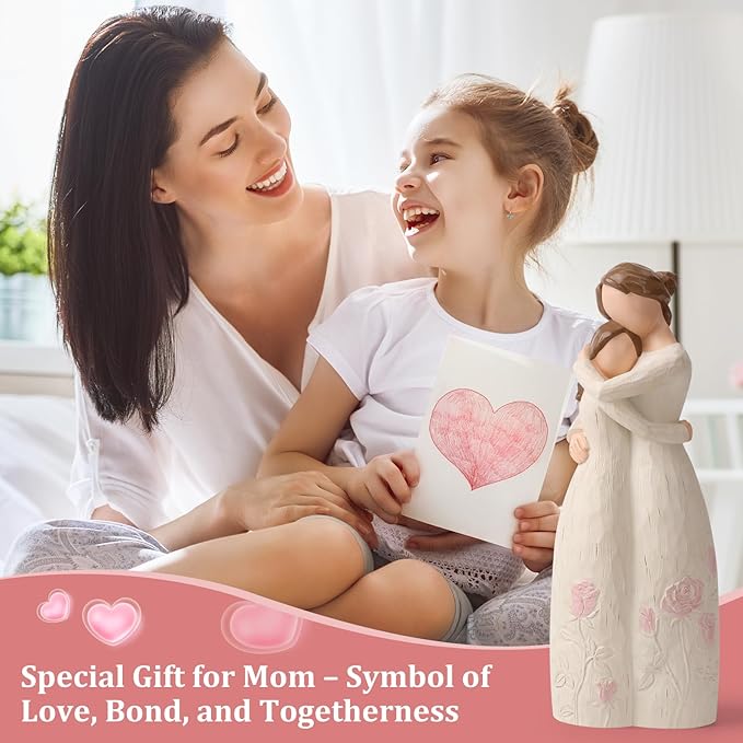 Gifts for Mom from Daughter - Sculpted Hand-Painted Mother and Daughter Figurines, Perfect for Birthday, Mother's Day, Thanksgiving and Christmas.