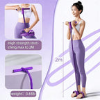 Pedal Resistance Bands with Handles, 6-Tubes Manual Tension Training Pedal, Multifunction Fitness Bands, Natural Rubber Foot Pedal for Strength Training, Tummy, Waist, Arm, Leg Slimming