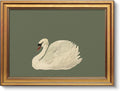 VIYYIEA Vintage Gold Framed Wall Art for Living Room, Swan Canvas Prints Home Decor, Oil Painting Picture, Bedroom Wall Decor Gifts for Friends or Family -【Swan Green】-(16L x 12W)