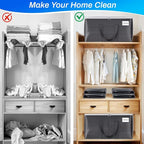6 Pack Moving Bags Heavy Duty, Moving Boxes, Storage Bags with Zipper & Handles & Tag for College & Dorm Moving Supplies Grey Laundry Hamper Bag, Foldable Space-saving Totes (76L, Grey)