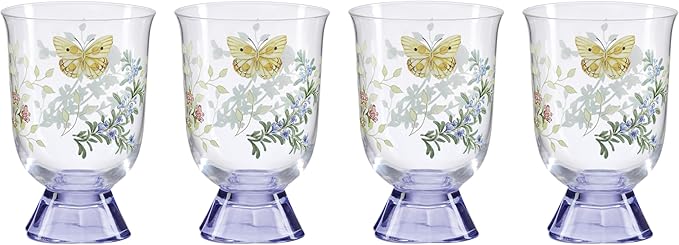 Lenox 897832 Butterfly Meadow Herbs Short Tumblers, Set Of 4