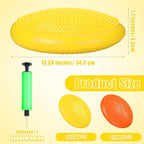 2 Pcs Wiggle Seat Inflated Wobble Cushion Flexible Balance Disc with Air Pump for Core Stability Strengthening Improving Posture Physical Exercise