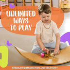 Ultimate Wooden Wobble Balance Board for Kids by bagacootha – Wooden Toddler Toys & Kids Rocker for Endless Play & Imagination | 32" Wobble Balance Board with Felt Base.