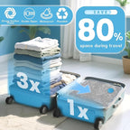 15 Pack Travel Vacuum Bags with Electric Pump，3 Different Sizes of Space Saver Bags,Vacuum Storage Bags Suitable for Clothing, Travel Luggage, Blankets, and Down comforters