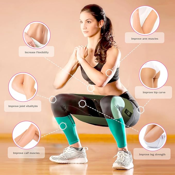 CFX Resistance Bands Set, Exercise Bands with Non-Slip Design for HIPS & Glutes, 3 Levels Workout Bands for Women and Men, Booty Bands for Home Fitness, Yoga, Pilates