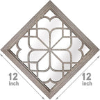 Wocred Set of 4 Mirrors Square Wall Mirror,Gorgeous Rustic Farmhouse Accent Mirror,Barn Wood Color Entry Mirror for Bathroom Renovation,Bedrooms,Living Rooms and More(12”x12”-4pcs)