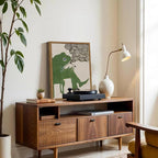 Funny Frog Smoking Wall Art Whimsical Green Frog Wall Decor Painting Cute Animal Bar Cart Poster Canvas Prints for Bedroom Living Room 16x24 inch Wood Framed