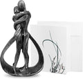 Resin Couple Modern Sculptures Romantic Gift for Weddings Valentine's Day and Anniversaries Decoration Figurine for Girlfriend, Bridal Shower, Engagement (Classic Retro Color)