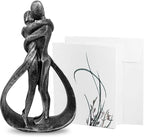 Resin Couple Modern Sculptures Romantic Gift for Weddings Valentine's Day and Anniversaries Decoration Figurine for Girlfriend, Bridal Shower, Engagement (Classic Retro Color)