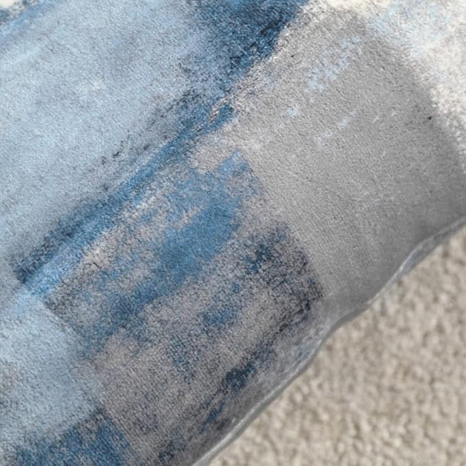 Grey Blue Abstract Art Artwork Pillow Cover, Gallery Modern Decorative Throw Pillows Cushion Cover for Bedroom Sofa Living Room 22 x 22 Inch Set of 2