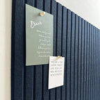 Large Cork Board for Office, 8 Pack Felt Wall Tiles with Slat Wall Paneling and Safe Removable Adhesive Tabs, Felt Bulletin Board Pin Board Cork Boards for Walls - Dark Blue