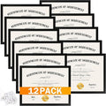 YixangDD 12 PACK Certificate Frames 8.5 x 11, Black Diploma Frame Document Frame with Clear Plexiglass, Picture Frames for Tabletop and Wall Display