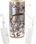 Decorative Ceramic Umbrella Stand - Porcelain Umbrella Holder Chinese Flower and Bird Print Vintage Floor Standing Vase Multi-Functional Cane Storage