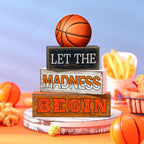 Yuntau 4 Pcs Basketball Table Decorations 2026 Sport Tiered Tray Decor Ball Wooden Sign Blocks Basketball Room Decor Farmhouse Centerpieces for Home Shelf Locker Bedroom Senior Night Party Gifts