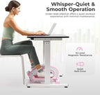 Sunny Health & Fitness Under Desk Elliptical Machine, Portable Sitting or Stand Peddler Exerciser for Seniors Home Office, SunnyFit App Access via Bluetooth with Optional Handlebar or Resistance Band