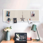 Linen Bulletin Board, 11.8"x35.4" Large Pin Board,Cork Board for Walls, Fabric Bulletin Board for Office Home Kitchen Decorative,Vision Board