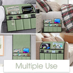 Joywell Armrest Organizer Remote Holder for Recliner Armchair Caddy Couch Sofa Arm Chair Caddie with 6 Pocket Storage for Magazine, iPad, Phone,Light Sage