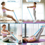 Pedal Resistance Bands with Handles, Durable 6-Tubes Multifunction Pedal Resistance Band, Natural Rubber Foot Pedal Resistance Bands, Fitness Resistance Bands for Abdomen, Waist, Arm, Leg