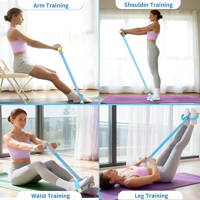 Pedal Resistance Bands with Handles, Durable 6-Tubes Multifunction Pedal Resistance Band, Natural Rubber Foot Pedal Resistance Bands, Fitness Resistance Bands for Abdomen, Waist, Arm, Leg