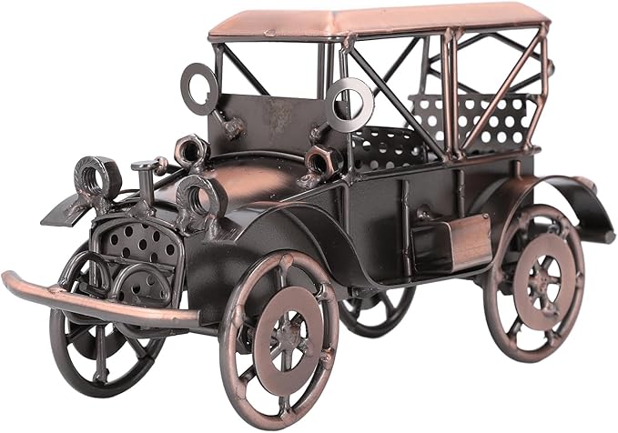 Keenso Vintage Collectible Vehicle, Retro Classic Car Model Ornament, Industrial Design Handcrafted Decoration Collections, for Office and Home Display (Antique Bronze