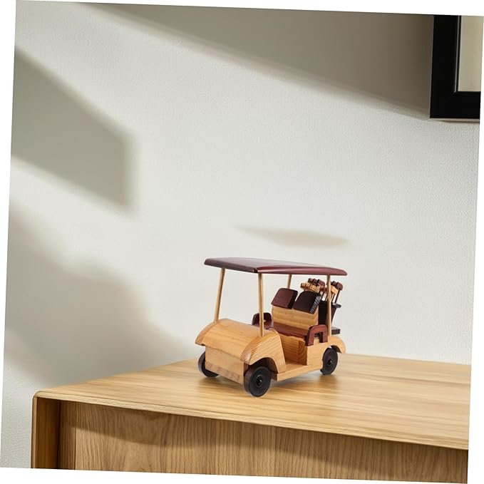 BESPORTBLE Wooden Vehicle Ornament Antique Car Model Handmade Retro Desktop Decoration for Home and Office Unique Rustic Car Sculpture for Bookshelf and Cozy Atmosphere