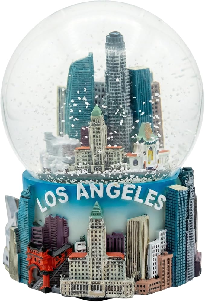 Los Angeles Skyline Snow Globe 3.5 Inches