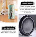 Ceramic Umbrella Stand Living Room Floor-Standing Freestanding Cane Chinese Umbrella Stand Multifunctional Painted Porcelain Vintage Ceramics Flower Vases for Home Office Entrance Indoor(F)