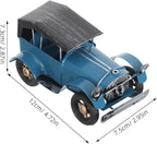 Classic Automobile Model - Blue Vintage Car Figurine Home Decor - Metal Vehicle Figurine Cave Garage Decor Present for Collectors