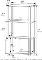 Furinno Brahms 4-Tier Multipurpose Bookcase/Bookshelf/Display Shelf/Display Rack with Door, French Oak Grey/Black