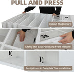 GCCSJ 9-Tier Foldable Shoe Rack Organizer, Plastic Collapsible Shoe Shelf, Folding Shoe Box Storage Cabinet with Magnetic Clear Door Easy Assembly (White, 9 Tiers 36 Pairs)