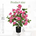 26.3” Large Fake Plants Artificial Flowers Bougainvillea Artificial Plants Trees Indoor Pots, Faux Plants Perfect for Home Decor, Living Room Table Decor, Bedroom Shelf Decor, Dining Room Decor