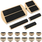 Ankle Balance Board Foot Strengthener Trainer with 12pcs Balls - 300lbs Max Capacity, 18-30° Tilt Adjustment, Wooden Non-Slip Wobble Board for Ankle & Core Stability Training