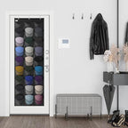 Unjumbly Baseball Hat Rack, 27 Pocket Over-The-Door Hat Organizer with Clear Deep Pockets to Display Baseball Caps Collection, Complete with 3 Over Door Hooks (Black, 27 Pockets)