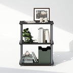Furinno Turn-N-Tube Book Shelf, 3-Tier Bookshelf, Bookcase with Multipurpose Compact Display Rack, 11.6 x 23.6 x 29.6, for Living Room, Bedroom, Home Office, Black/Grey