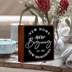 Home Sweet Home Sign Black Room Decor 2026 Housewarming Gifts Housewarming Party Decorations Wooden Box Sign Plaque for Living Room Bathroom Bedroom Shelf Desk Decor