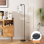 Ziisee Floor Lamps for Living Room - Standing Lamp with Frosted White Glass Shade, Modern Industrial Floor Lamp with LED Bulbs, Black Tall Lamp for Bedroom Office(Light Bulb Included)