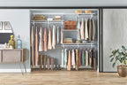 ClosetMaid ShelfTrack Wire Closet Organizer System, Adjustable from 5 to 8 Ft., with Shelves, Clothes Rods, Hardware, Durable Steel, White