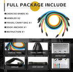 Professional Resistance Bands. Latex-Free, Work Out Bands, Stretch Bands for Working Out Women or Men, Exercise Bands Set for Physical Therapy (with Handle)