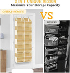 Over the Door Organizer 5 Tiers,Extra Large Behind Door Storage of 10 Compartments,80 lbs Weight Capacity Over the Door Storage, Door Hanging Organizer for Closet, Diaper Organizer (Camel)