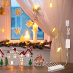 Meonum Christmas Village Light System Set Accessory Cord Compatible with Department 56 Christmas Building and Accessory Craft Village House Lighting System, Blow Mold Light(with 10 LED Light Bulbs)